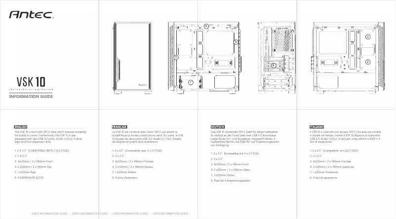 Page 1 de la notice Manuel utilisateur Antec VSK10