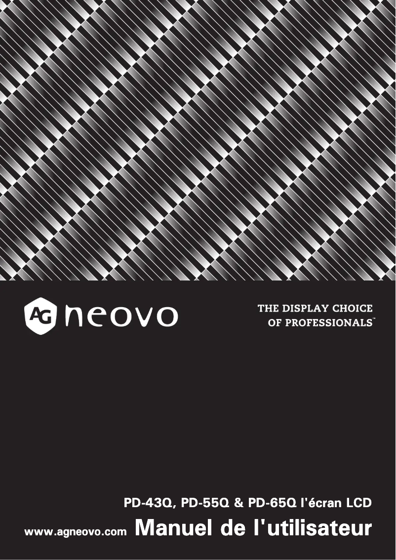 Page 1 de la notice Manuel utilisateur AG Neovo PD-43Q
