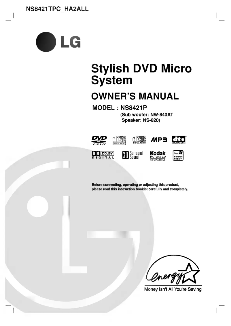 Página 1 del manual Manual de usuario LG NS8421TPC