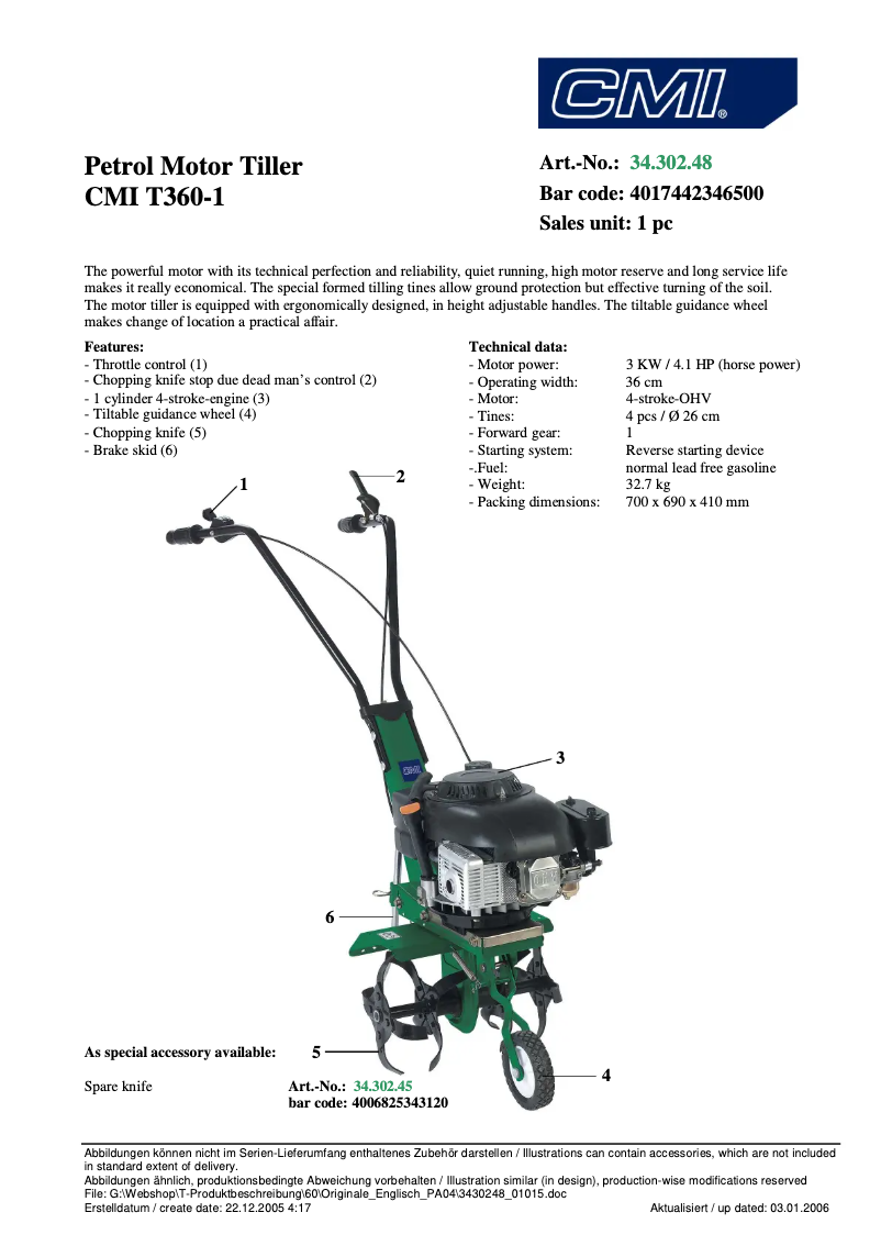 Image de la première page du manuel de l'appareil T360-1