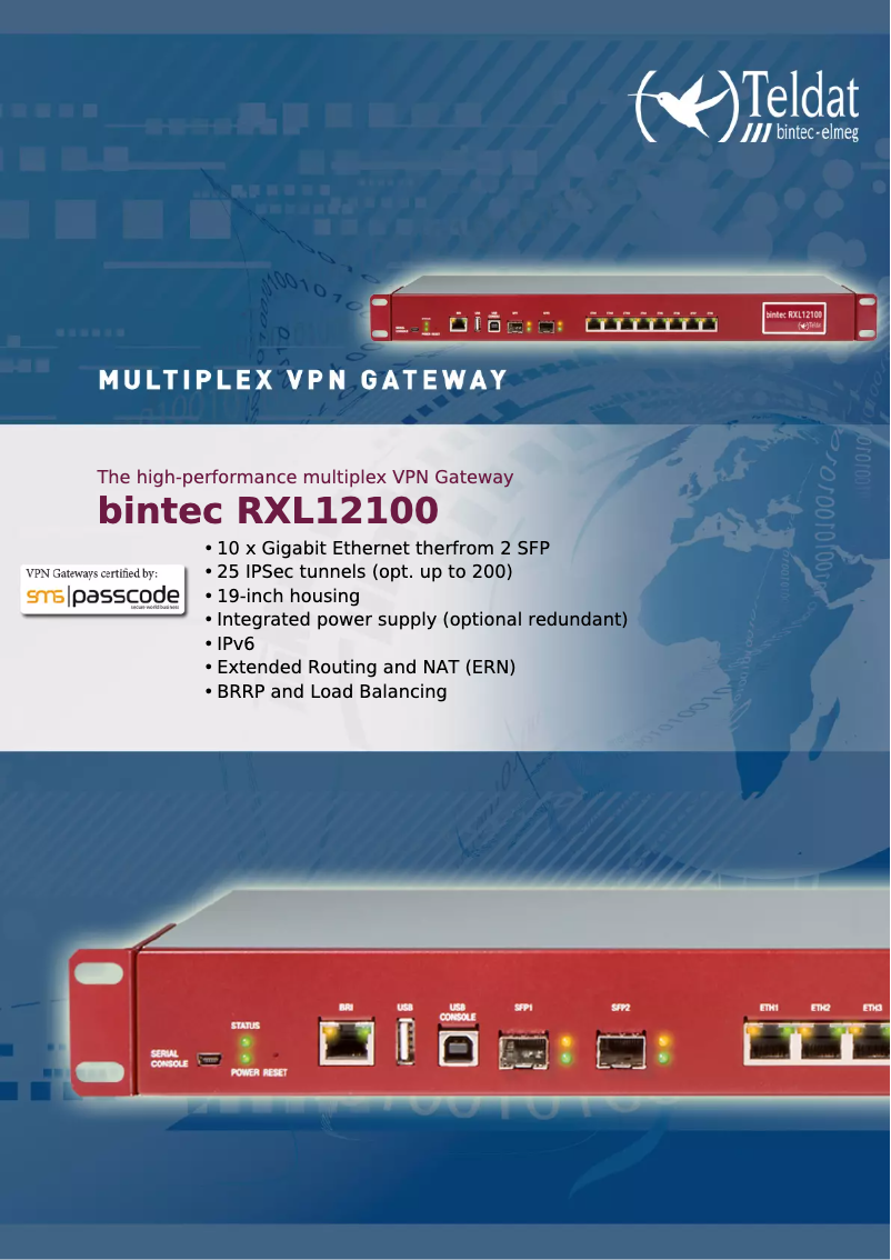 Image de la première page du manuel de l'appareil Bintec RXL12100
