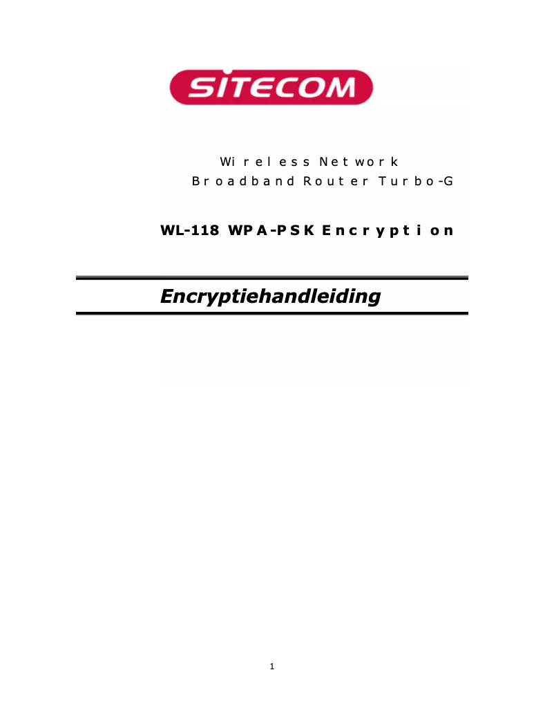 Page n°1 - Manuel utilisateur Sitecom WL-118