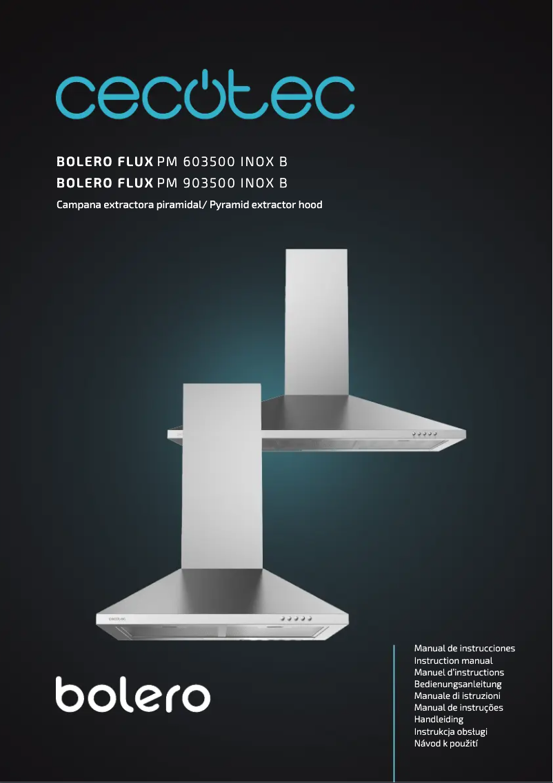Page 1 de la notice Manuel utilisateur Cecotec Bolero Flux PM 603500 Inox B