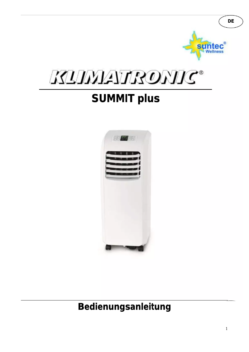 Página 1 del manual Manual de usuario Suntec Summit 20+