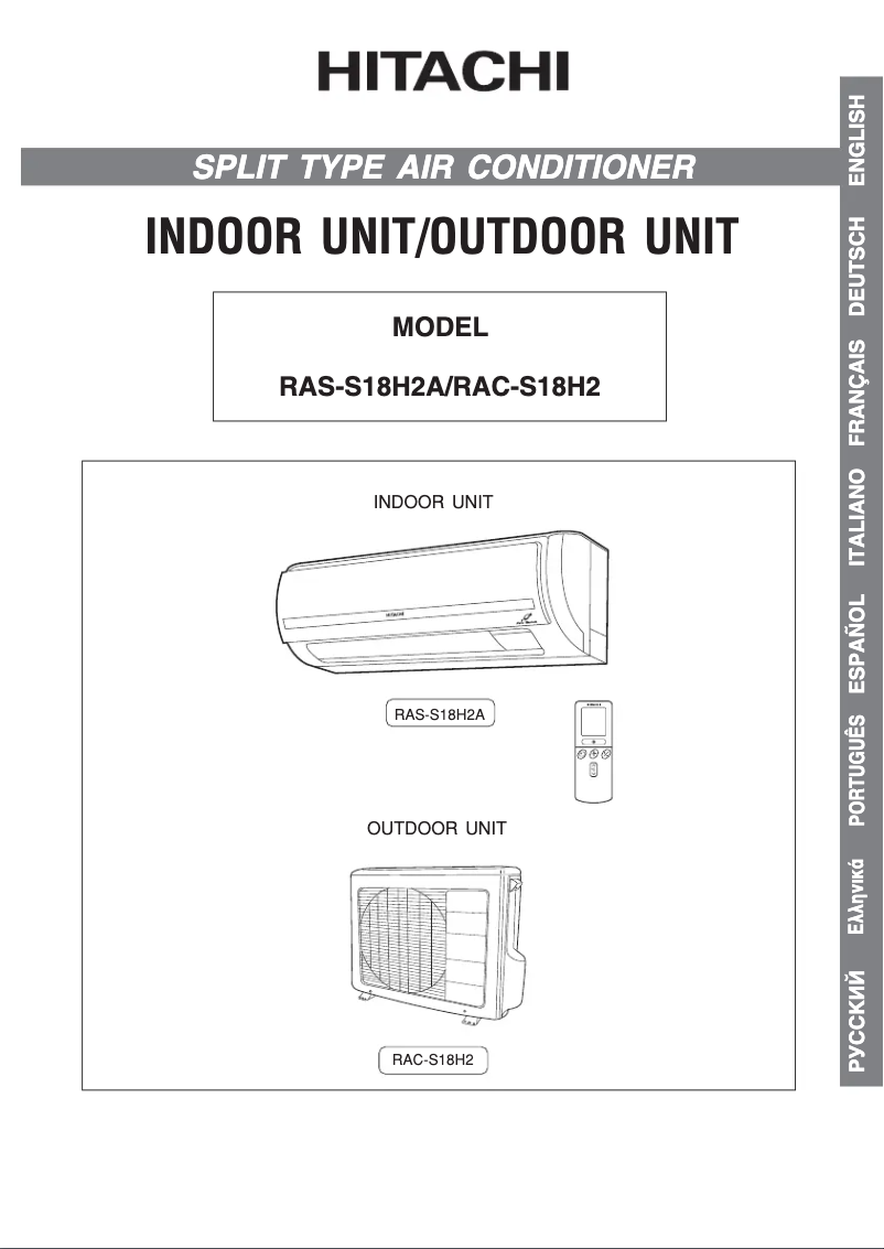 Página 1 del manual Manual de usuario Hitachi RAS-S18H2A