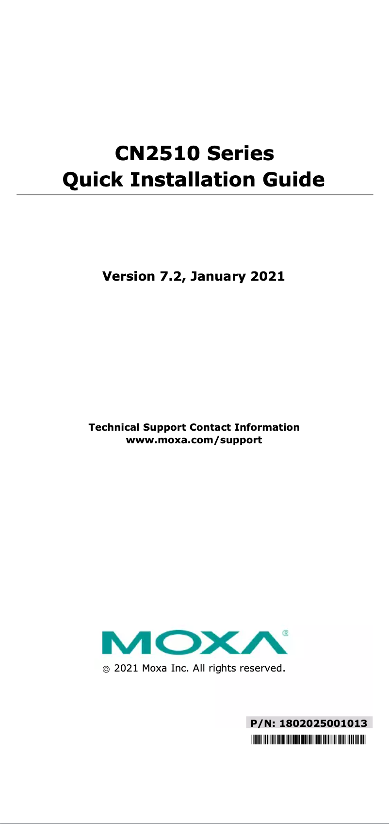 Page n°1 - Manuel utilisateur Moxa CN2510