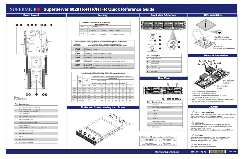Image de la première page du manuel de l'appareil SuperServer 6028TR-HTFR