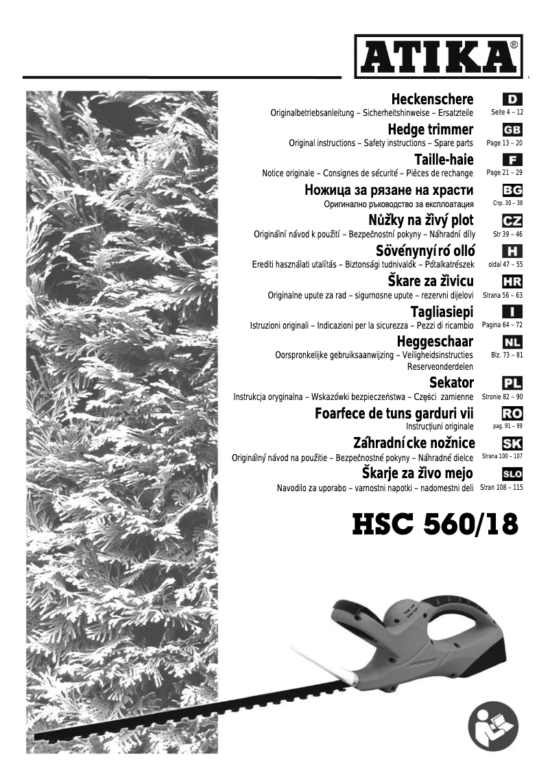 Page n°1 - Manuel utilisateur ATIKA HSC 560/18