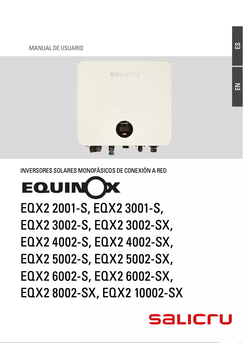 Image de la première page du manuel de l'appareil EQX2 2001-S