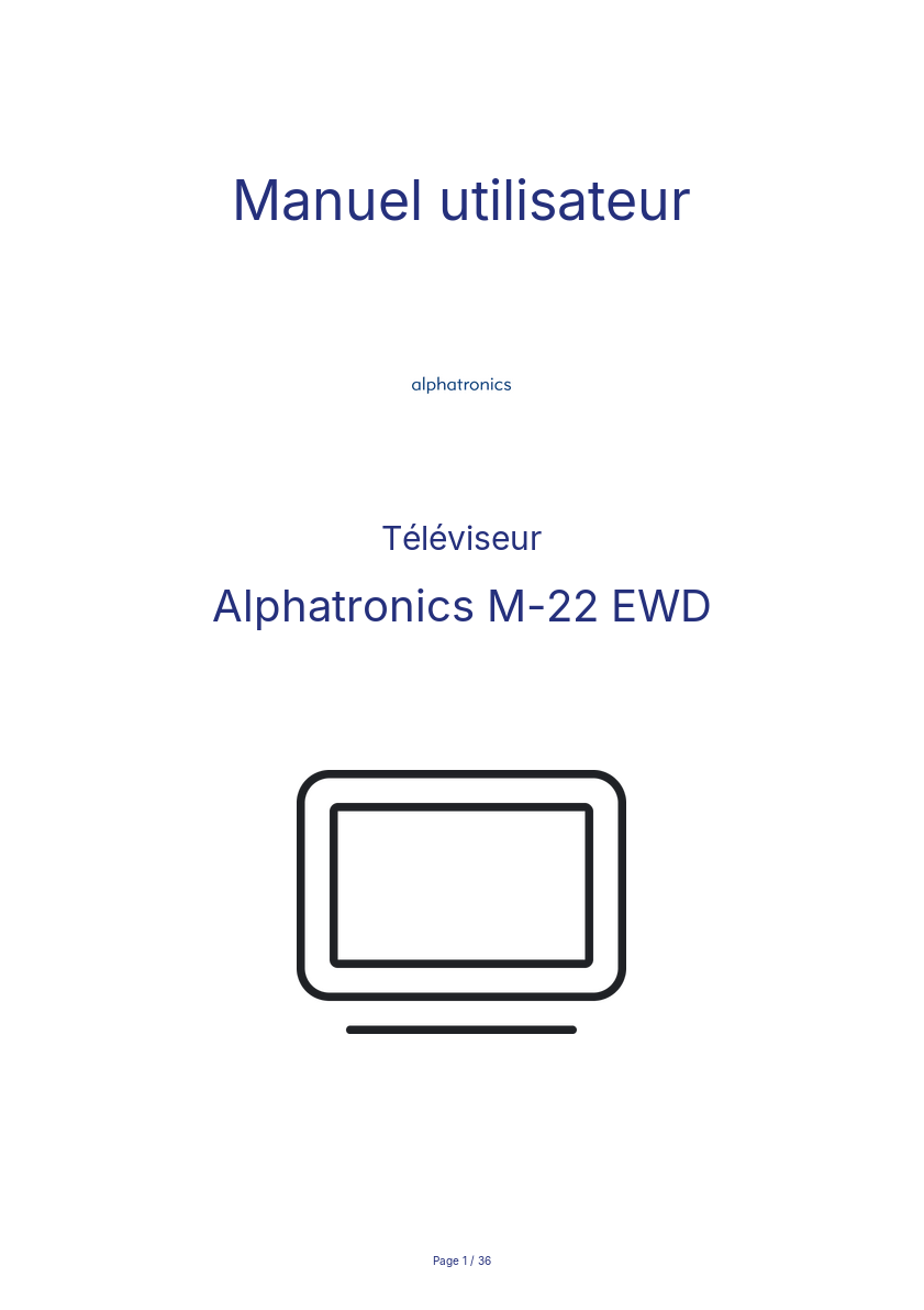 Page n°1 - Manuel utilisateur Alphatronics M-22 EWD