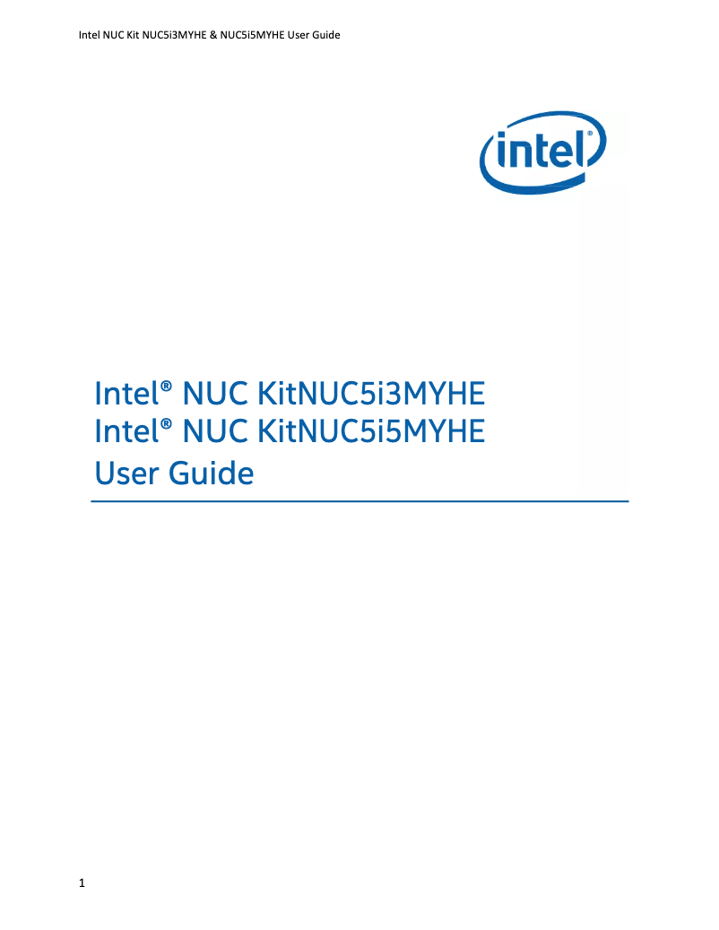 Página 1 del manual Manual de usuario Intel NUC5i5MYHE