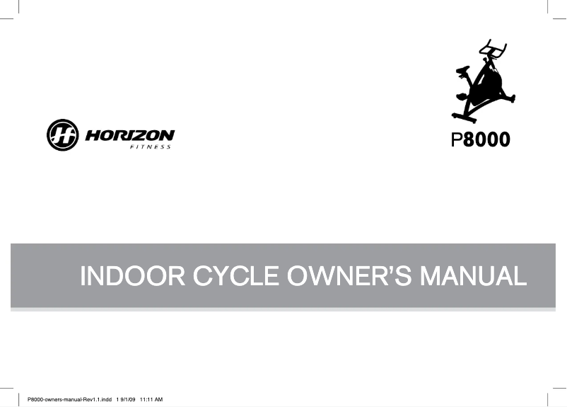 Página 1 del manual Manual de usuario Horizon Fitness P8000