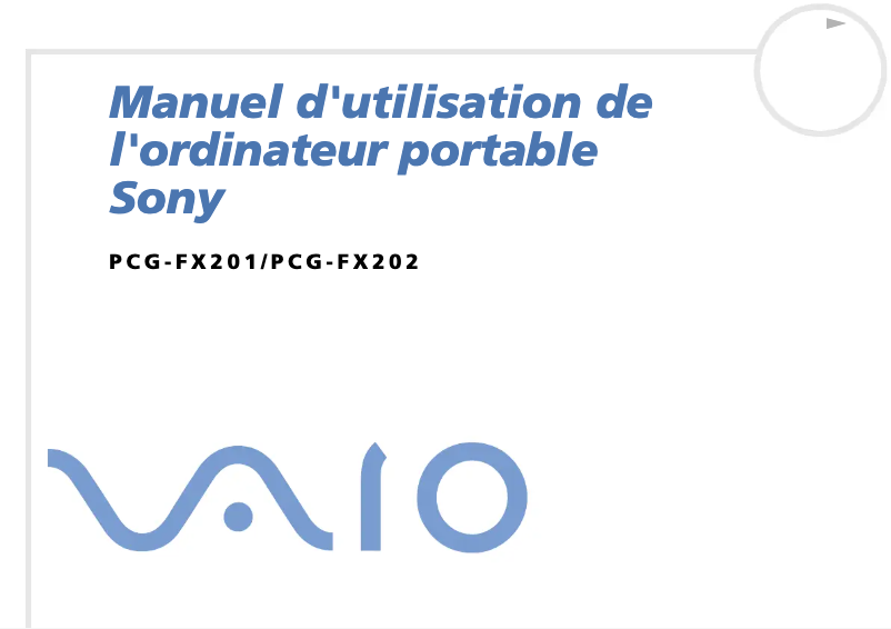 Página 1 del manual Manual de usuario Sony Vaio PCG-FX201