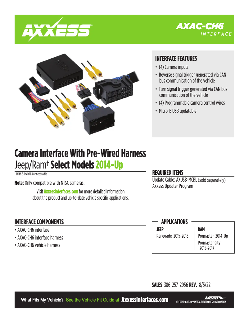 Página 1 del manual Ficha técnica AXESS AXAC-CH6