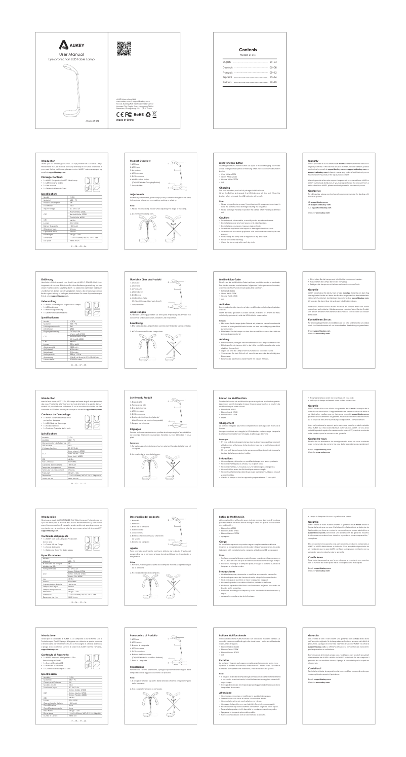 Page 1 de la notice Manuel utilisateur Aukey QS-3501
