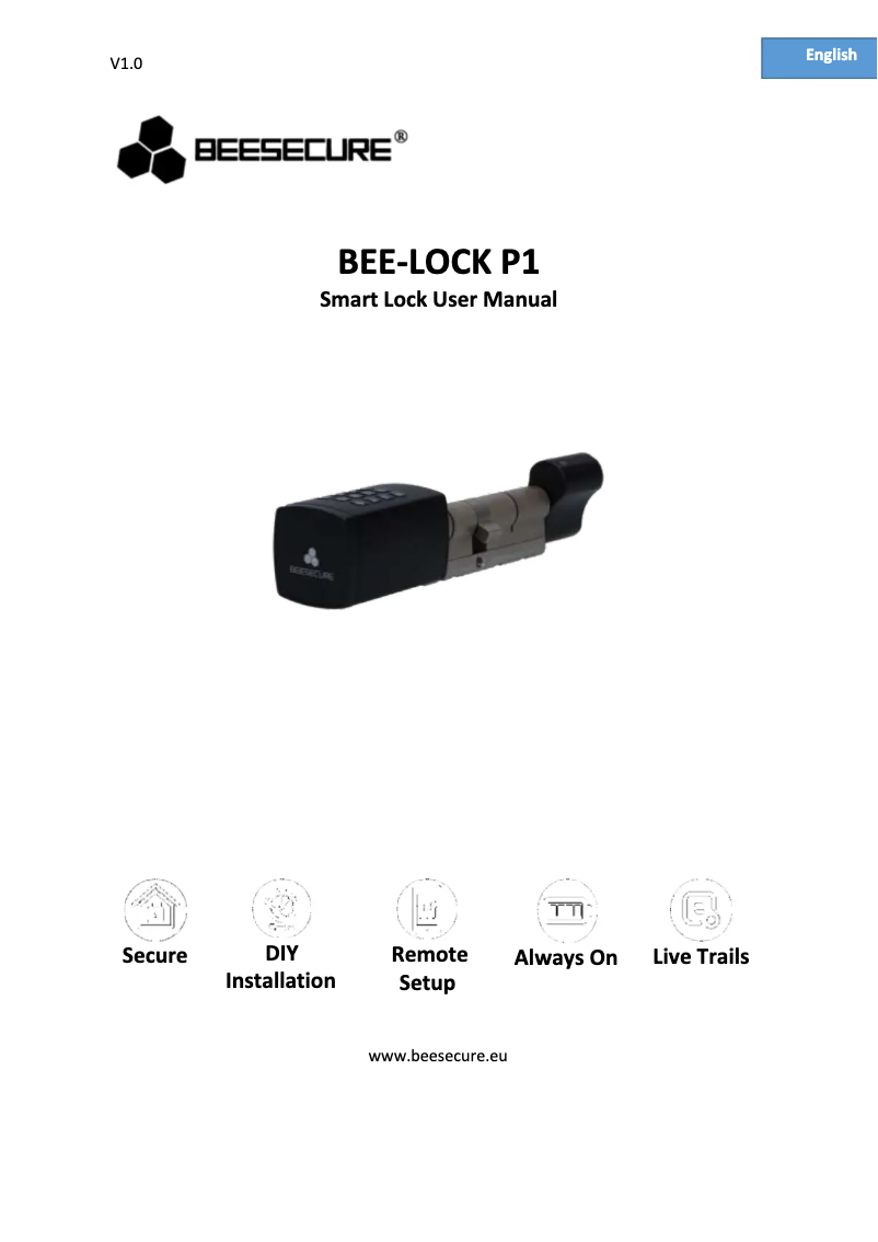 Page 1 de la notice Manuel utilisateur BeeSecure Bee-Lock P1