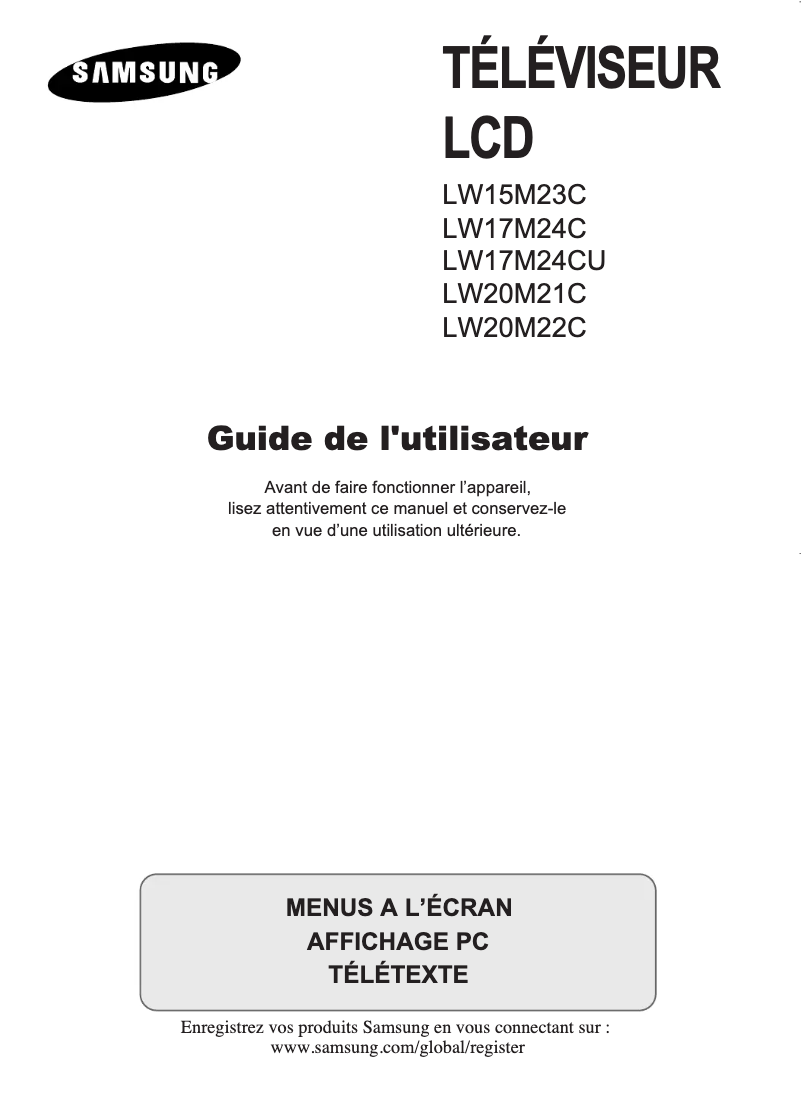 Page 1 de la notice Manuel utilisateur Samsung LW17M24CU