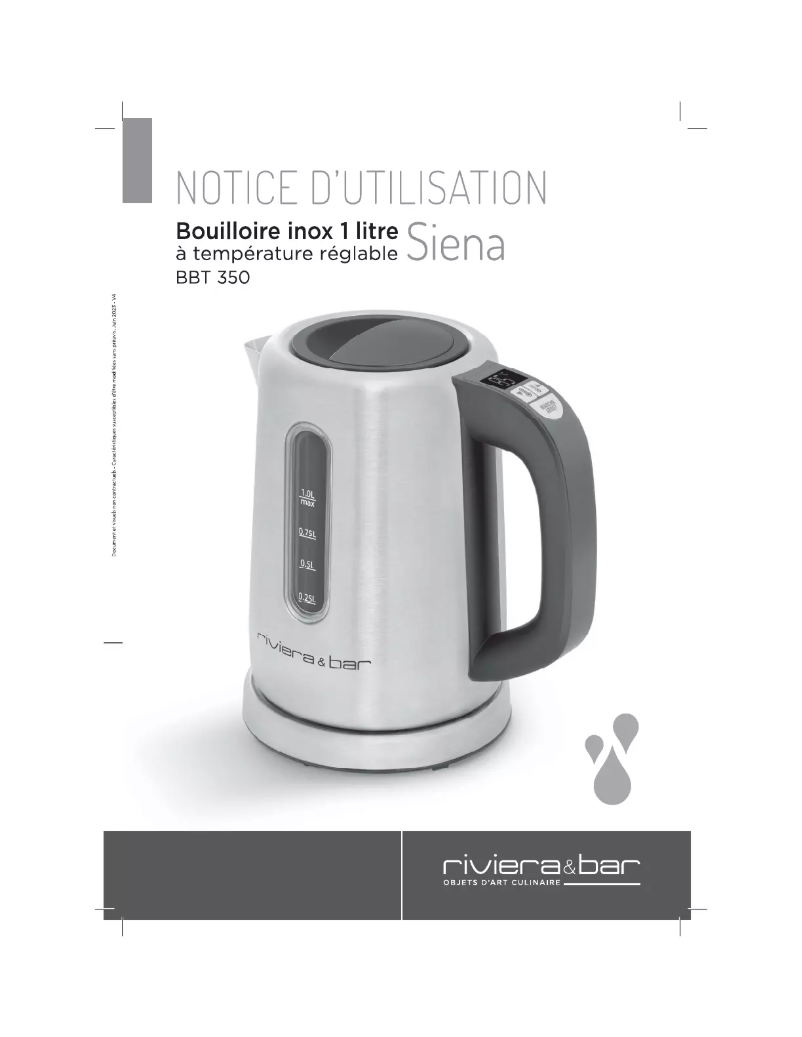 Image de la première page du manuel de l'appareil BBT350