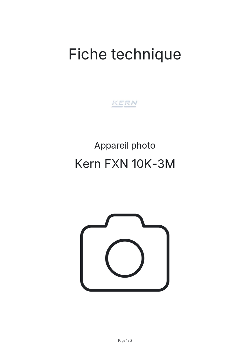 Page n°1 - Fiche technique Kern FXN 10K-3M