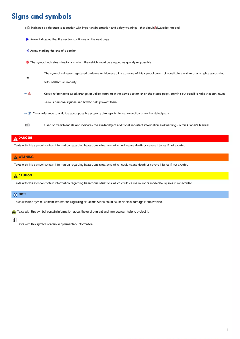 Page 1 de la notice Manuel utilisateur Volkswagen Atlas (2019)