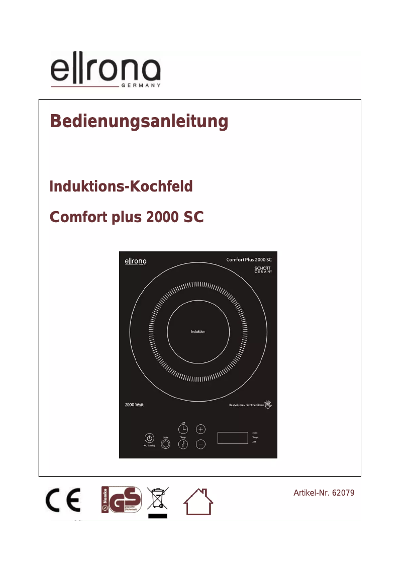 Page n°1 - Manuel utilisateur Ellrona Comfort Plus 2000 SC