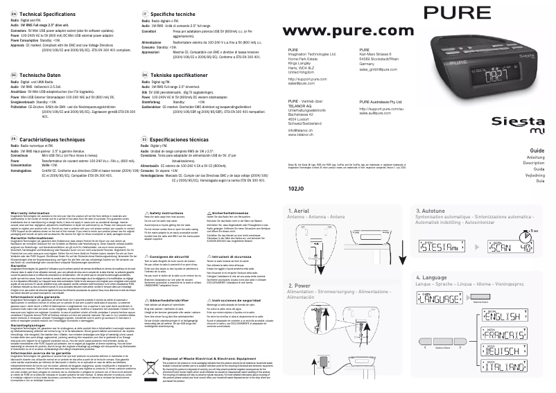 Image de la première page du manuel de l'appareil Siesta Mi