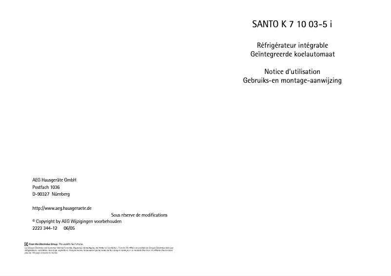 Image de la première page du manuel de l'appareil Santo SK 71003-5I