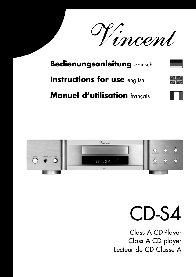 Image de la première page du manuel de l'appareil CD-S4