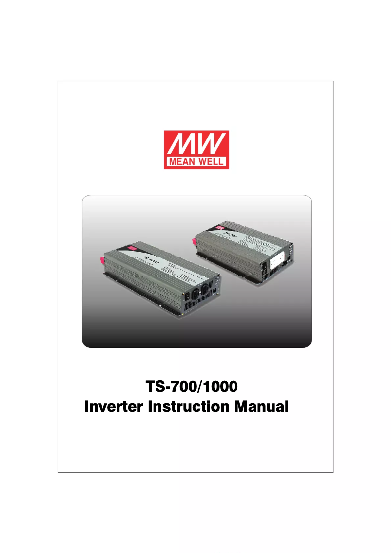 Page 1 de la notice Manuel utilisateur Mean Well TS-1000