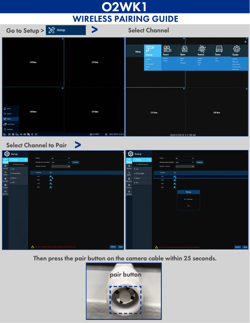 Page 1 de la notice Guide de démarrage rapide Speco Technologies ZIPK4W2