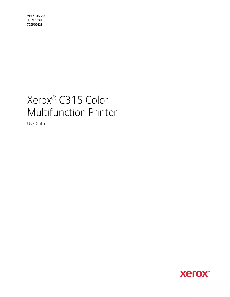 Image de la première page du manuel de l'appareil C315 Color