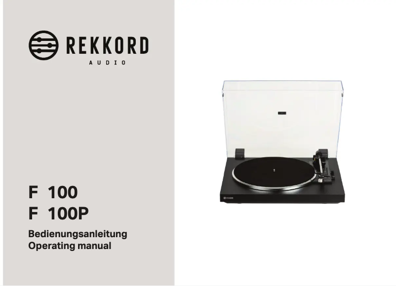 Page n°1 - Manuel utilisateur Rekkord F100P