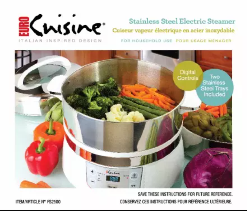 Page n°1 - Manuel utilisateur Euro Cuisine FS2500