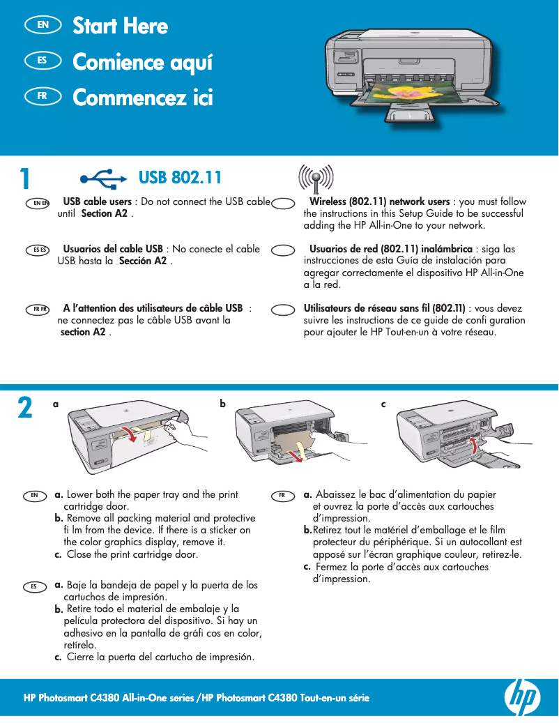 Page 1 of the manual Installation Guide HP Photosmart C4380