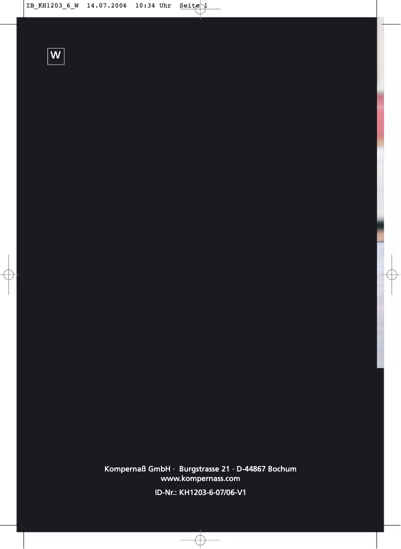 Page n°1 - Manuel utilisateur Bifinett KH 1206