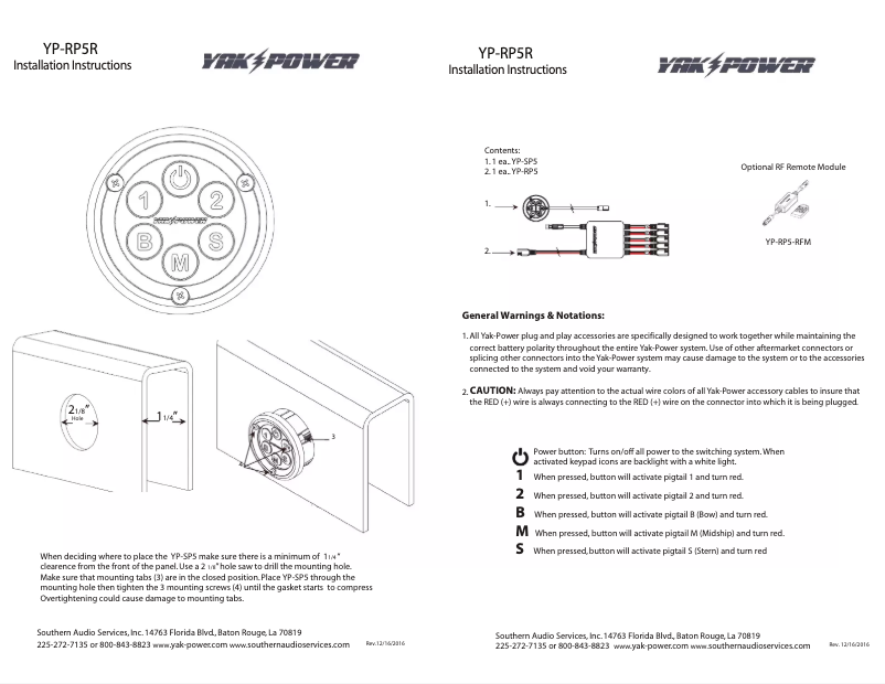 Image de la première page du manuel de l'appareil YP-RP5