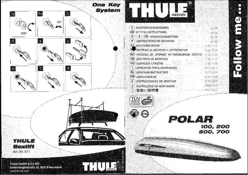 Page n°1 - Manuel utilisateur Thule Polar 500