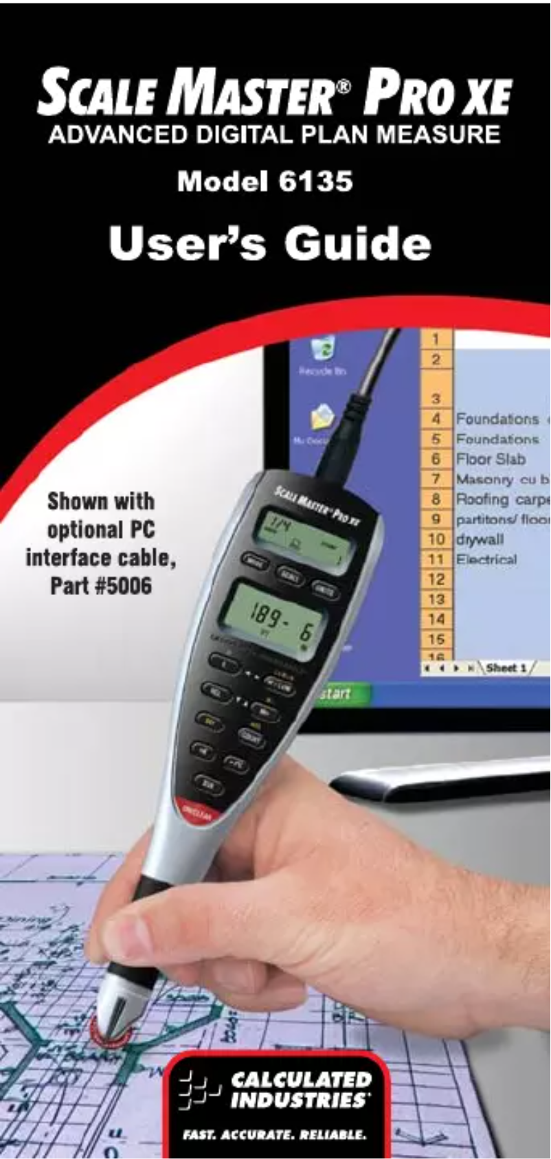 Image de la première page du manuel de l'appareil Scale Master Pro XE