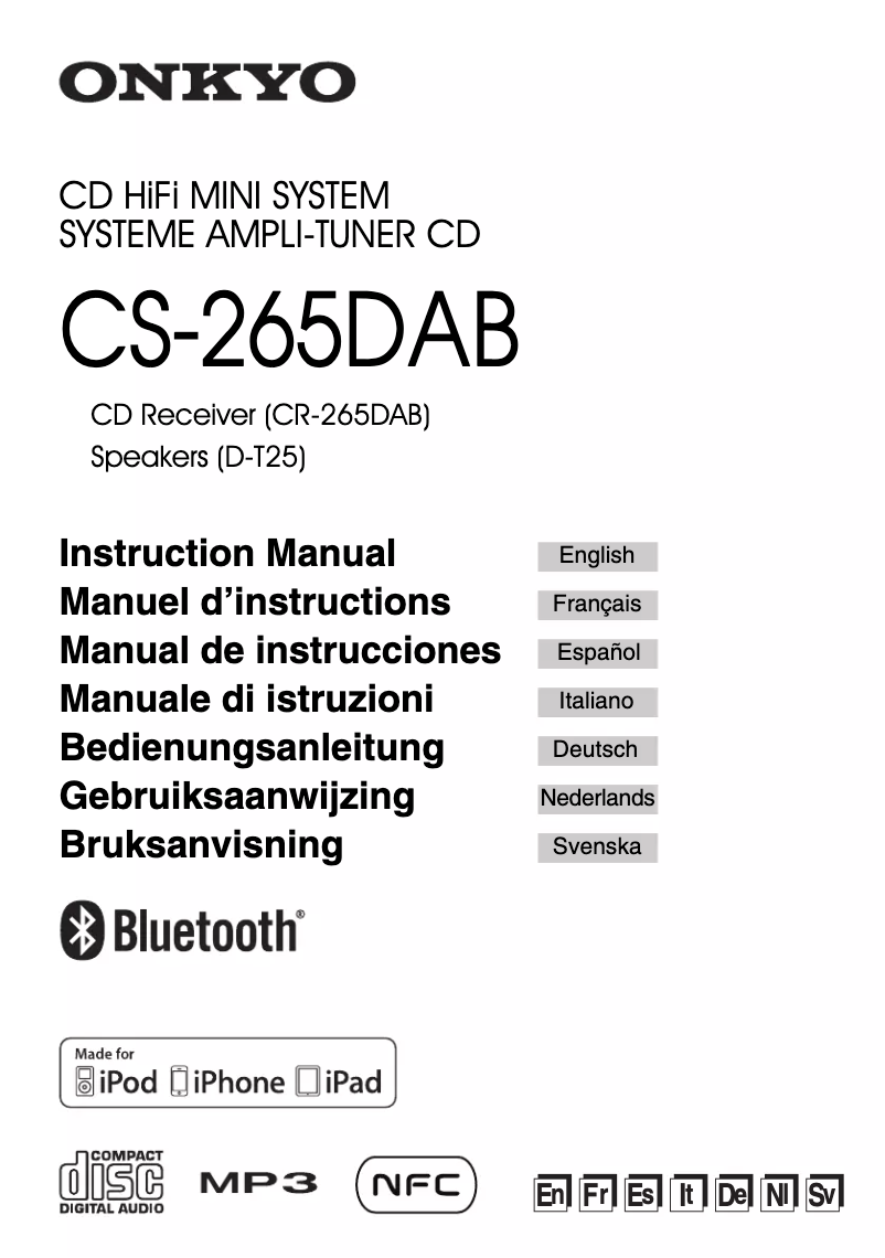 Image de la première page du manuel de l'appareil CS-265DAB