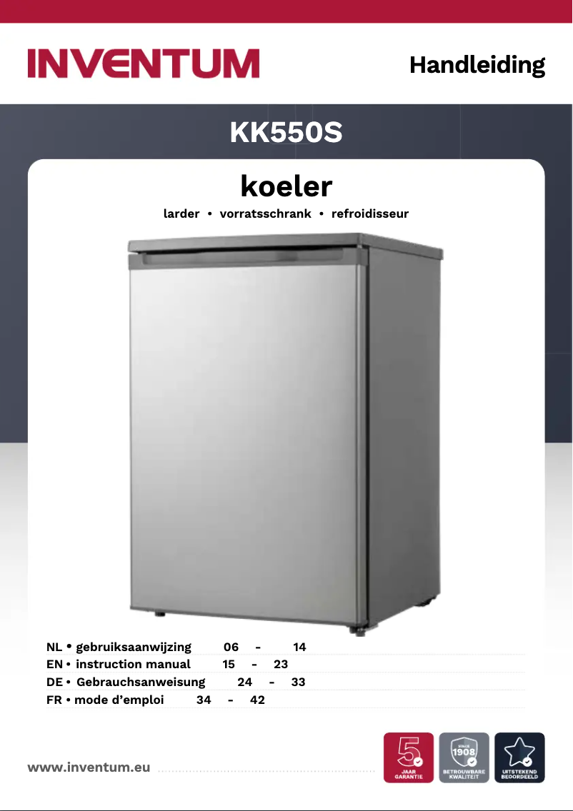 Page 1 de la notice Manuel utilisateur Inventum KK550S