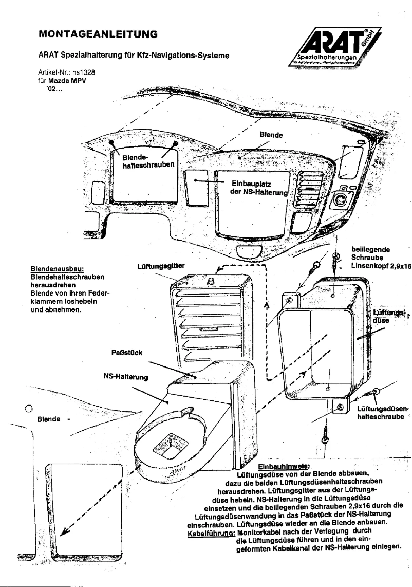 Page 1 de la notice Manuel utilisateur Arat NS1328