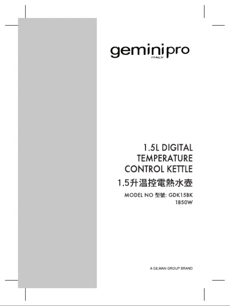 Image de la première page du manuel de l'appareil GDK15BK