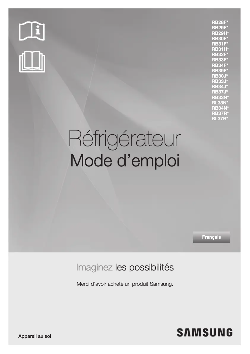 Page 1 de la notice Manuel utilisateur Samsung RB31FSRNDS9