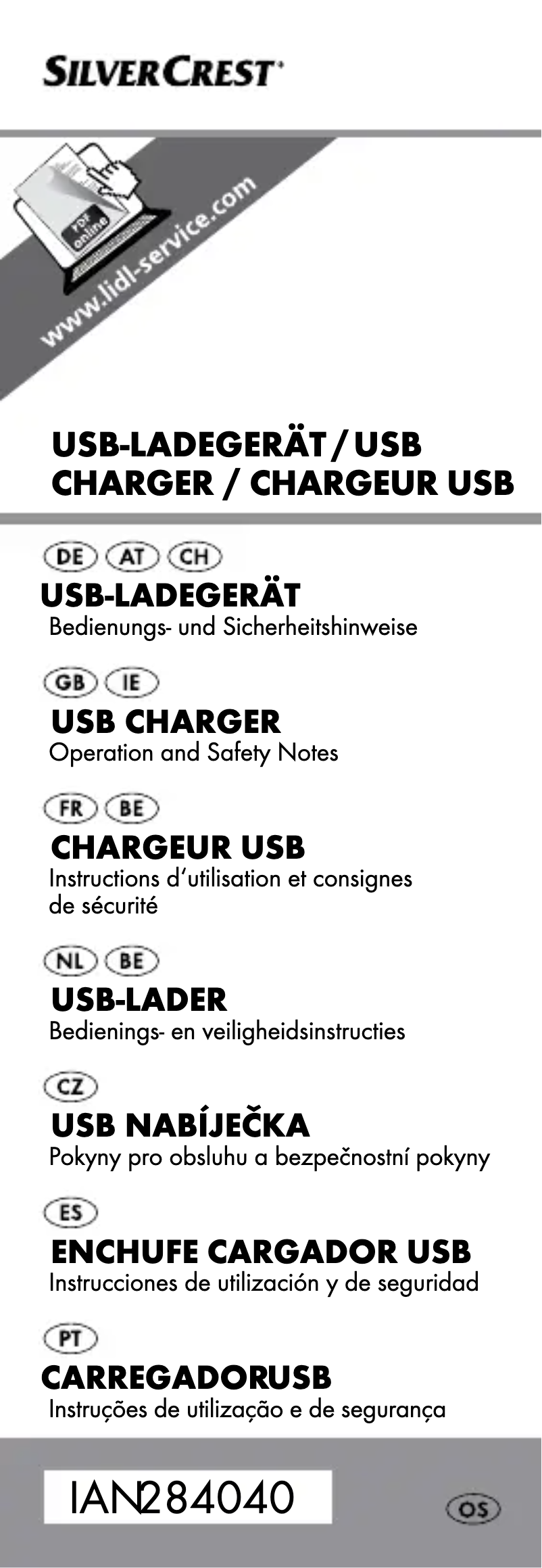 Page n°1 - Manuel utilisateur SilverCrest IAN 284040