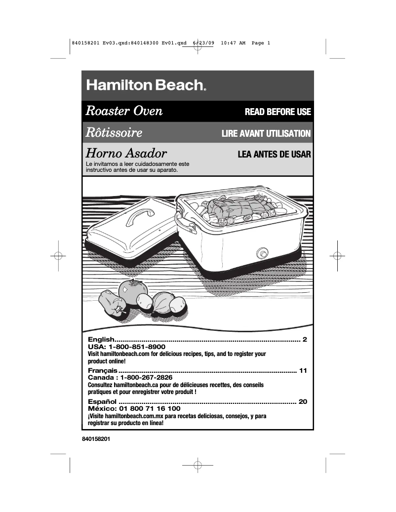 Page n°1 - Manuel utilisateur Hamilton Beach 32184