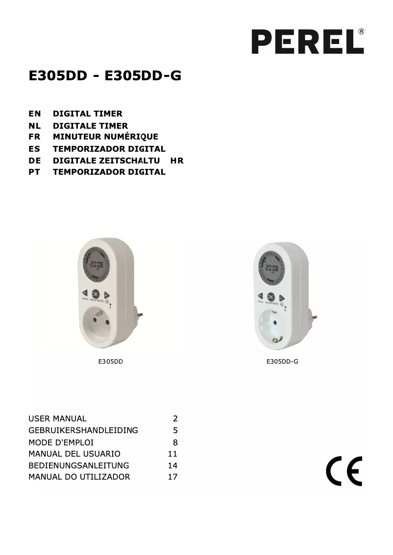 Page 1 de la notice Manuel utilisateur Perel E305DD