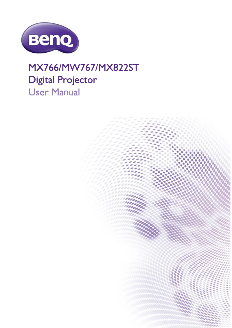 Page n°1 - Manuel utilisateur BenQ MW767
