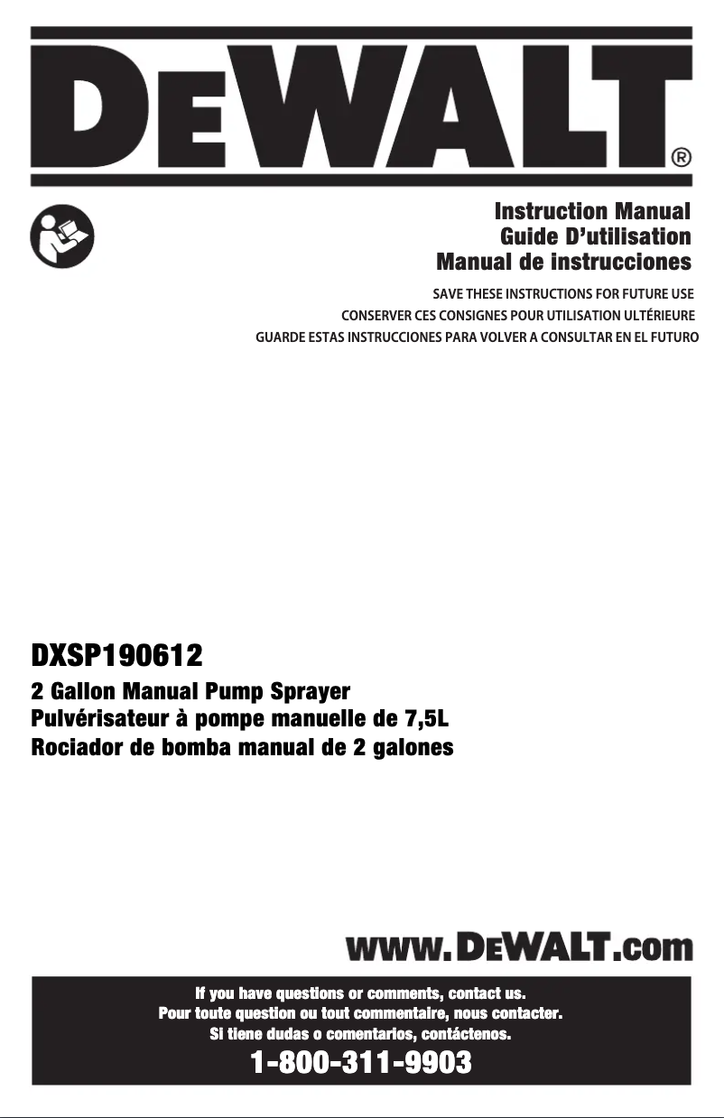 Page n°1 - Manuel utilisateur DeWalt DXSP190612