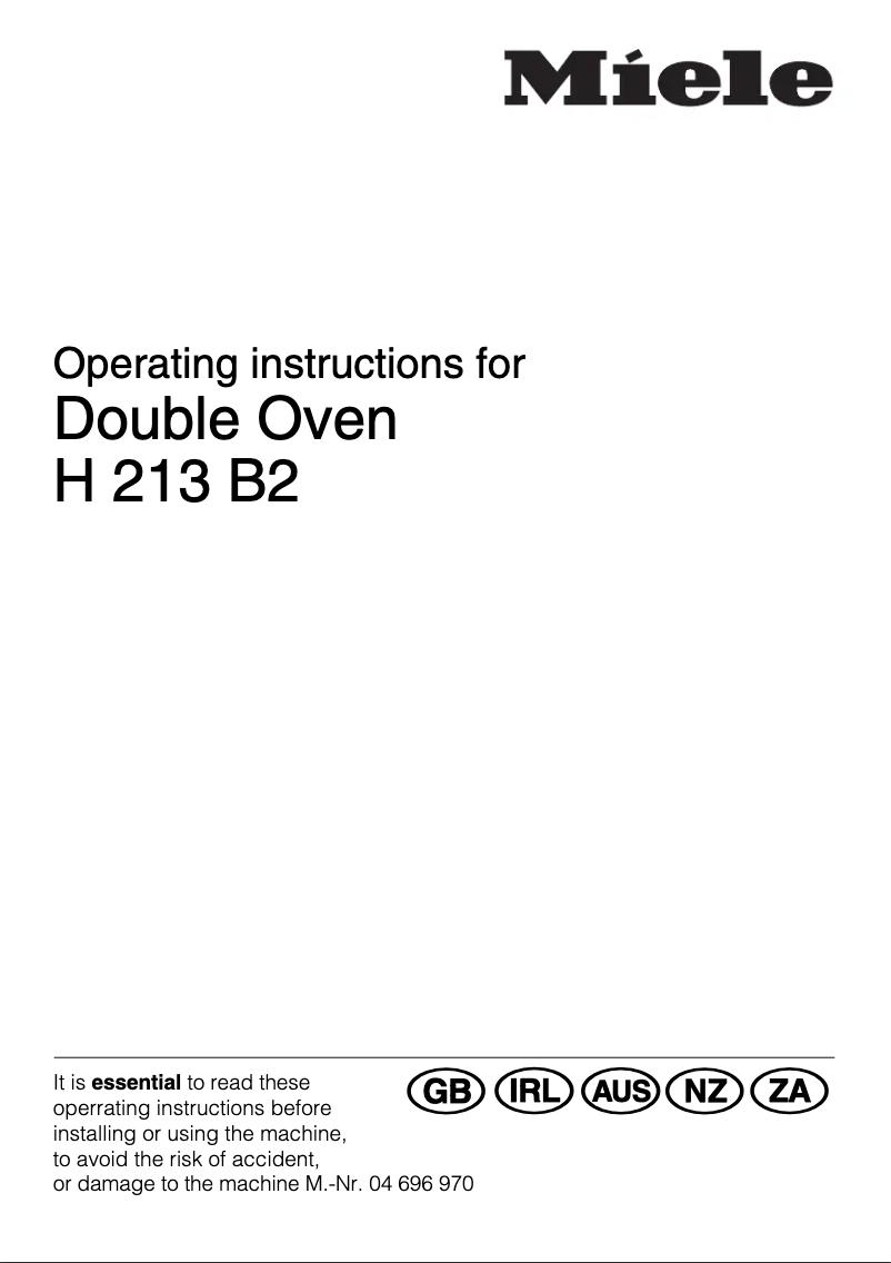 Image de la première page du manuel de l'appareil H 213 B2