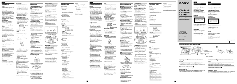 Image de la première page du manuel de l'appareil CFD-EX35L